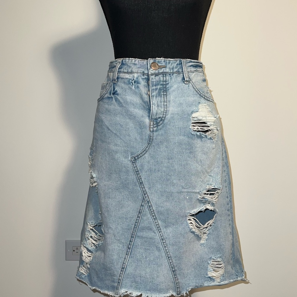 Free People denim skirt